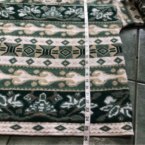 VTG 80s Retro Abstract Leaf Print Patterned Sweater - Picture 5 of 8